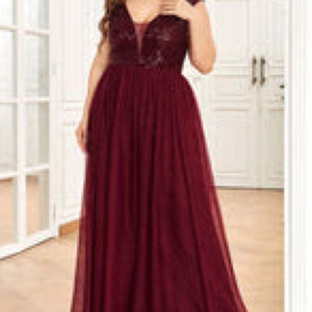Sequin Illusion Plunging V-Neckline Sleeveless A-Line Tulle Evening Dress